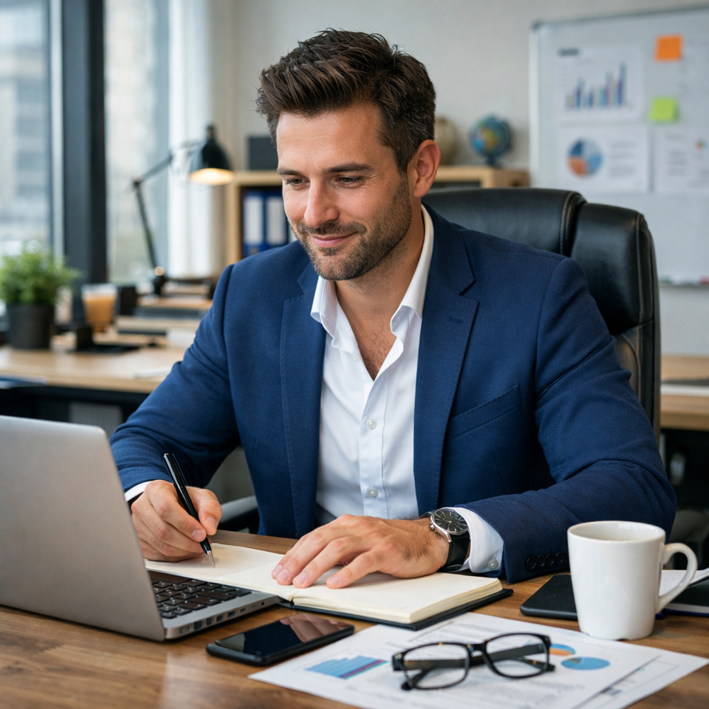 enterpreneur working at the office